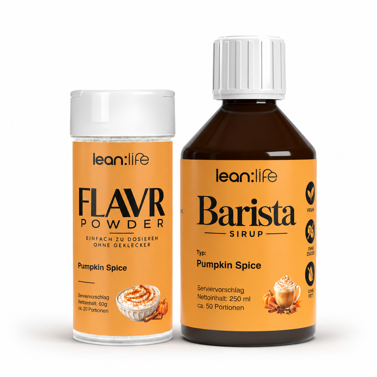Pumpkin Spice Duo – Barista Zero Sirup + FLAVR Powder | für Kaffee & Quark